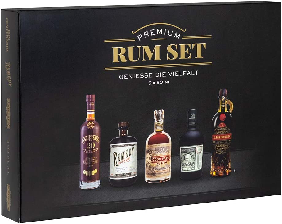 Premium Rum Tasting Set | Contains 5 Popular Rums | 50ML per bottle | Ideal  as a gift | | Easy Drink by Groutas